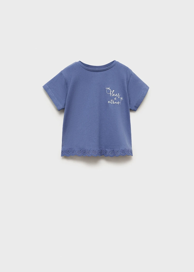 Embroidered cotton T-shirt