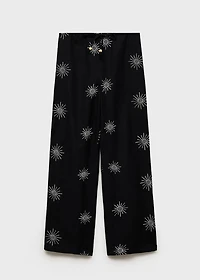 Long pants with embroidered details