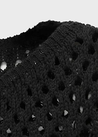 Fringed detail sweater with lace accents