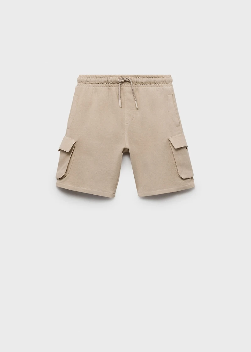 Drawstring cargo Bermuda shorts