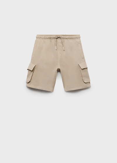 Drawstring cargo Bermuda shorts