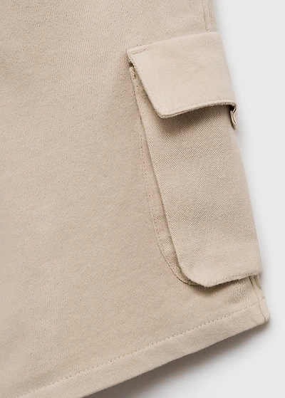 Drawstring cargo Bermuda shorts