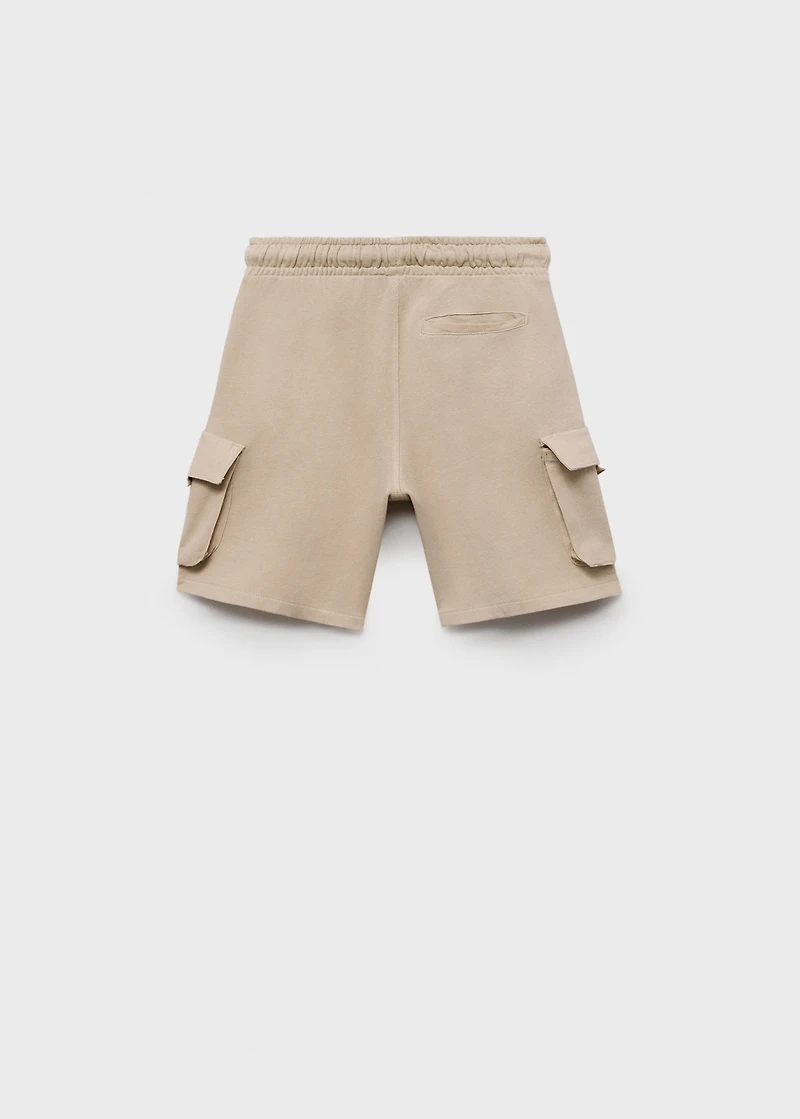 Drawstring cargo Bermuda shorts