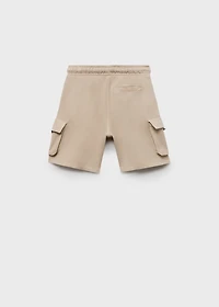 Drawstring cargo Bermuda shorts