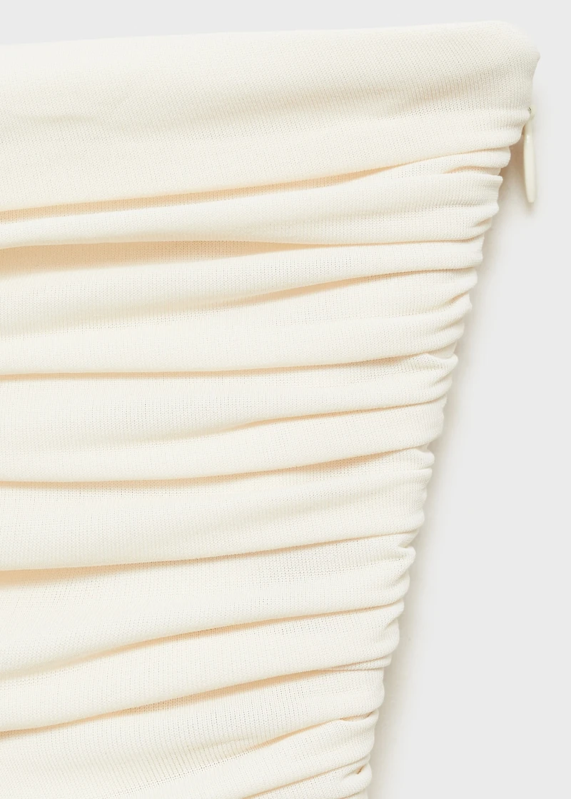 Draped-body balloon skirt dress