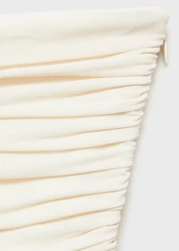 Draped-body balloon skirt dress