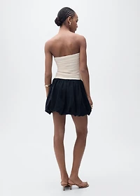 Draped-body balloon skirt dress