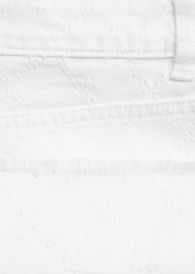 Embroidered cotton shorts