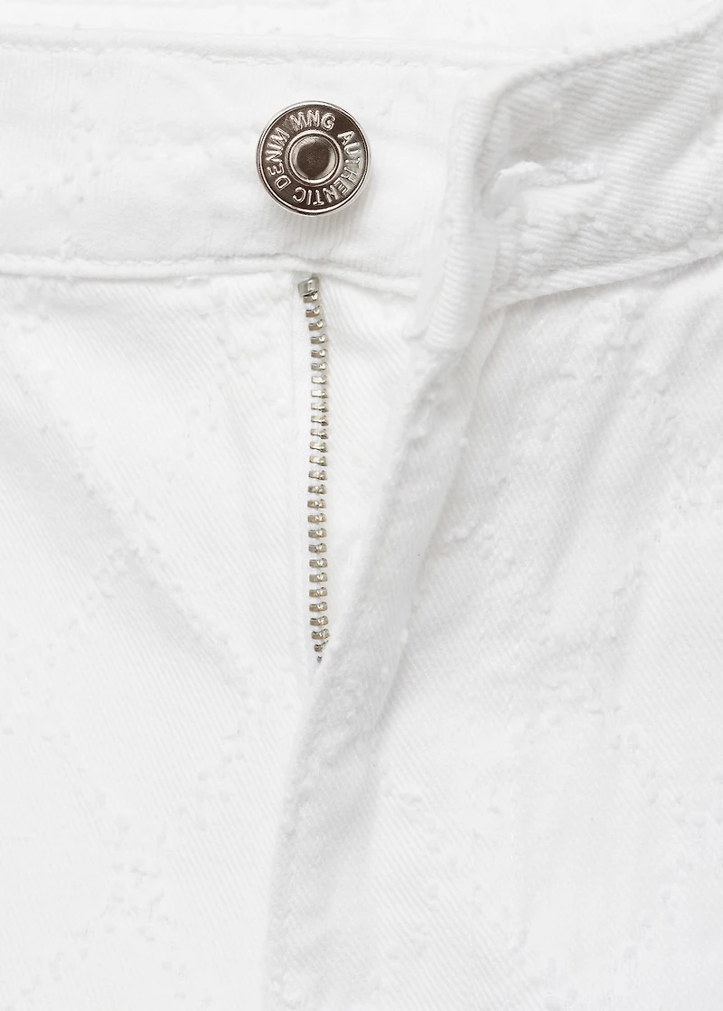 Embroidered cotton shorts