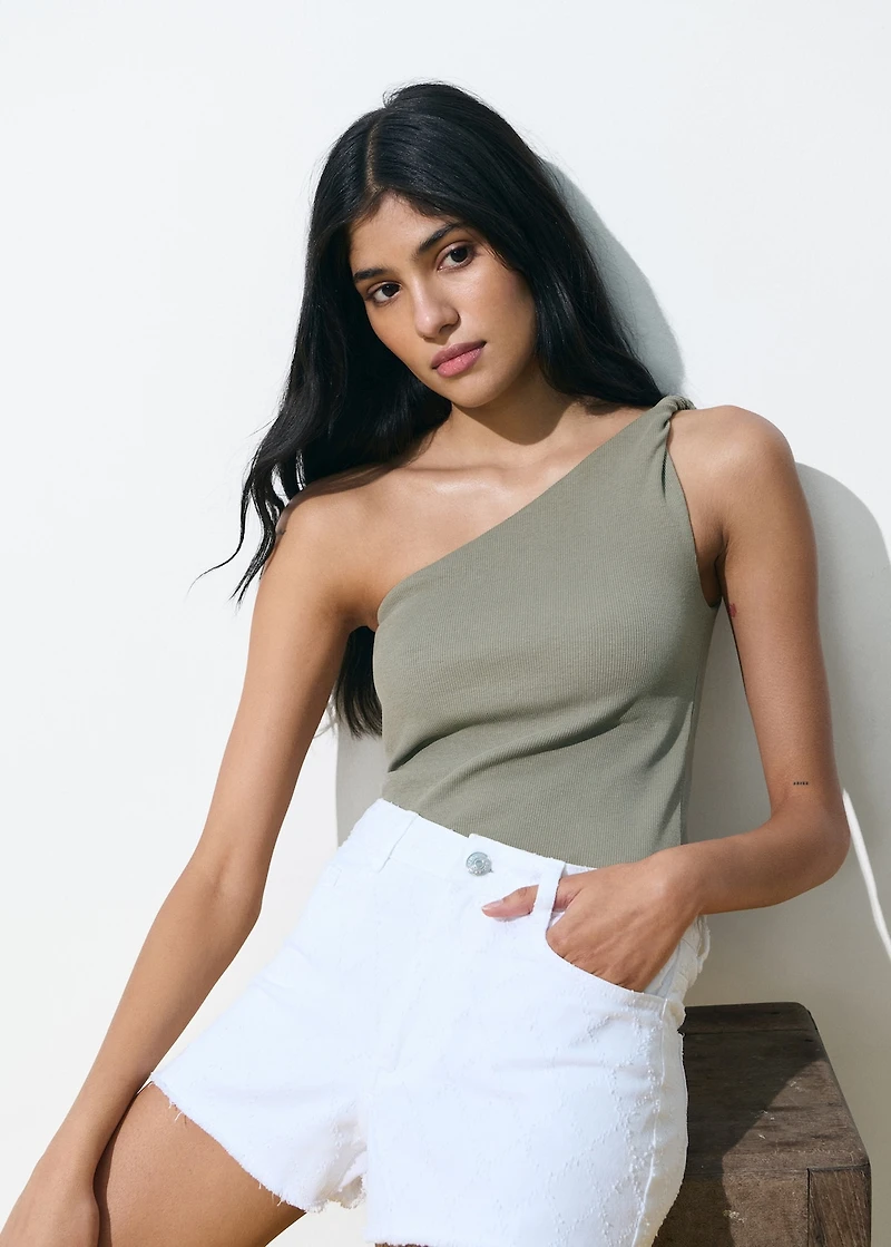 Embroidered cotton shorts