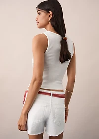 Embroidered cotton shorts