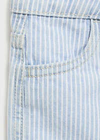 Striped denim shorts