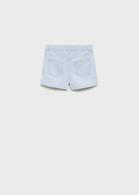 Striped denim shorts