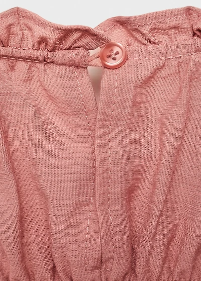 Ruched details linen-blend top