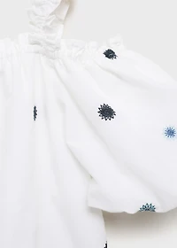Cotton blouse with embroidered details
