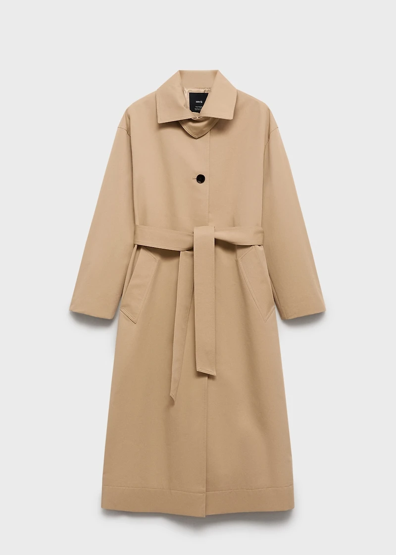 Long trench coat with belt