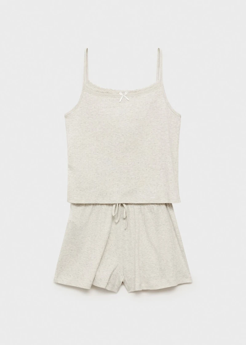 Pajamas with Swiss embroidery