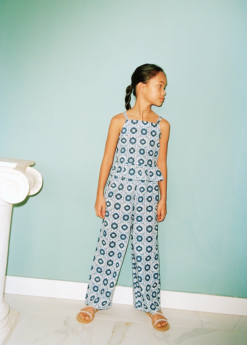 Printed straight pants