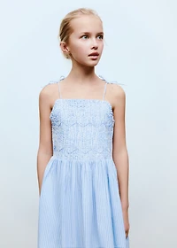 Striped gathered dress