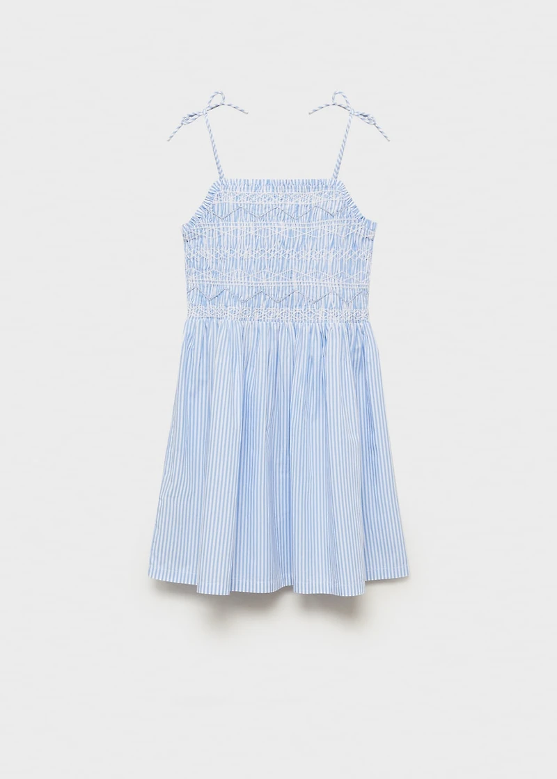 Striped gathered dress