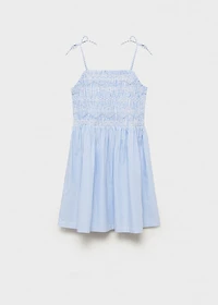 Striped gathered dress