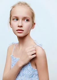 Striped gathered dress