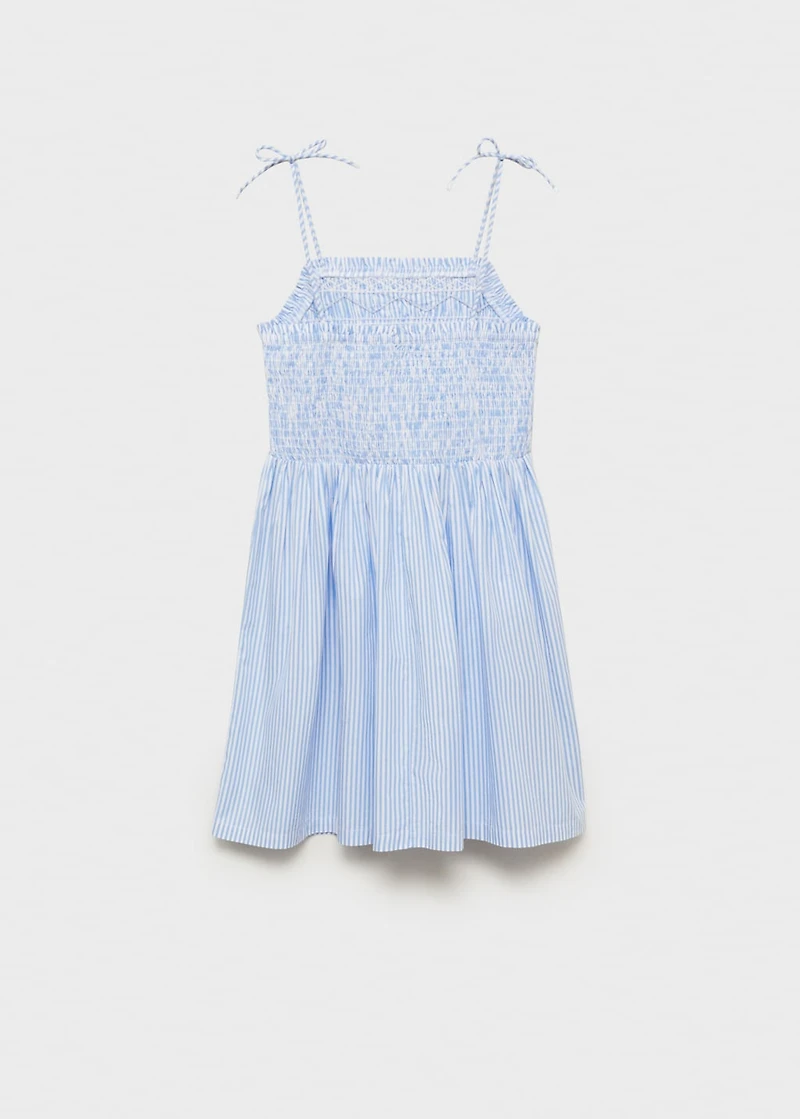 Striped gathered dress