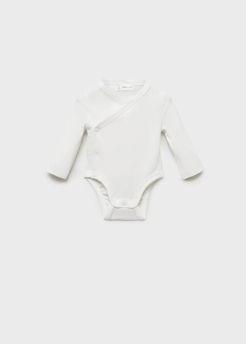 V-neck bodysuit with buttons