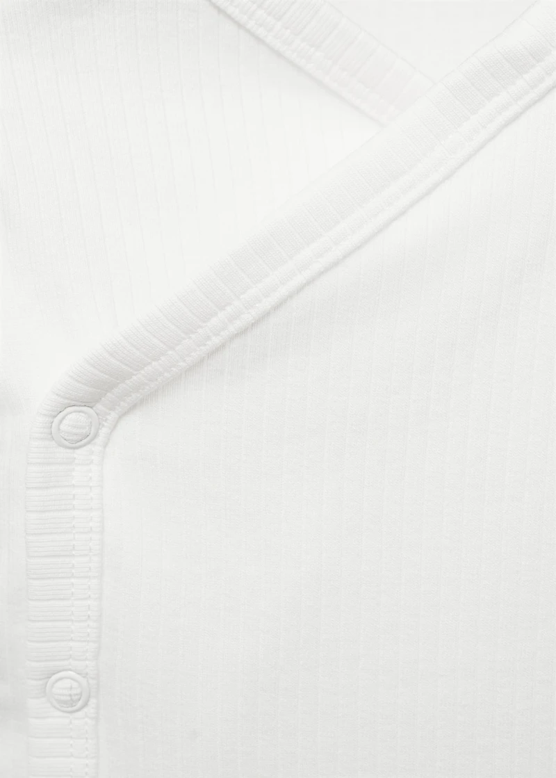 V-neck bodysuit with buttons