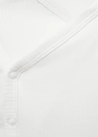 V-neck bodysuit with buttons