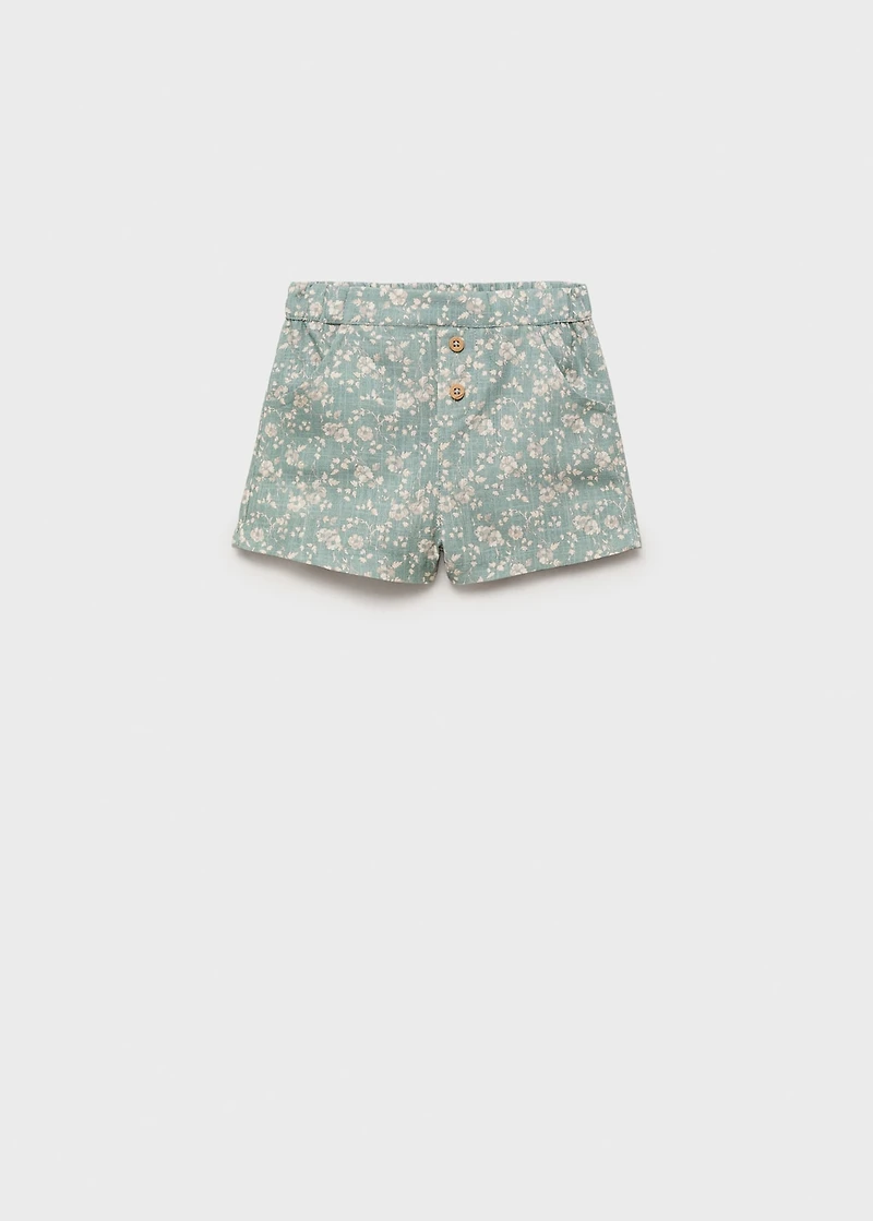 Floral cotton shorts