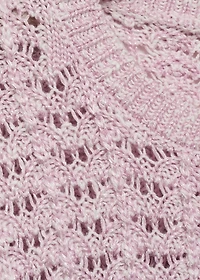 Knit sweater with lace pattern