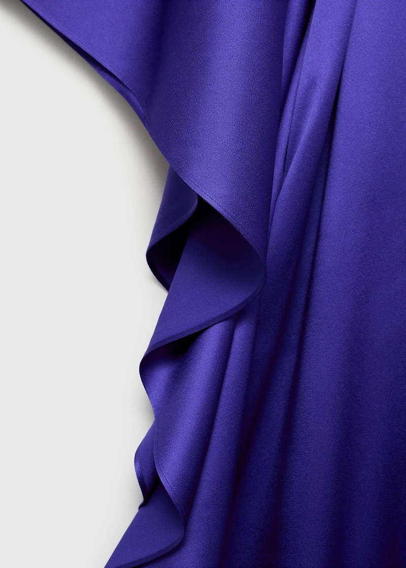 Satin maxi-ruffle jumpsuit