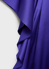 Satin maxi-ruffle jumpsuit