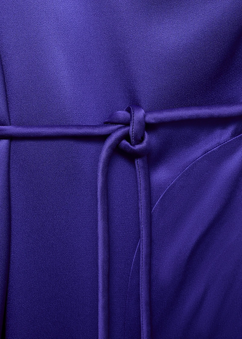 Satin maxi-ruffle jumpsuit