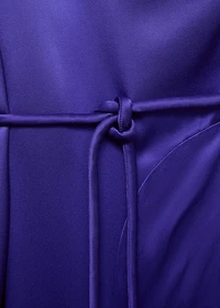 Satin maxi-ruffle jumpsuit