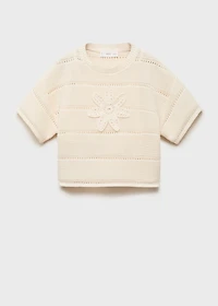 Short-sleeved crochet sweater