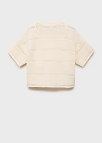 Short-sleeved crochet sweater
