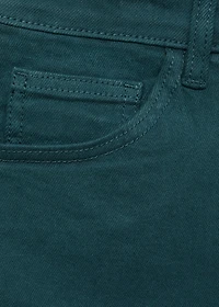 Denim shorts with frayed hem