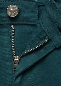 Denim shorts with frayed hem