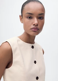 Cotton crop top with buttons