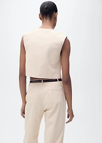 Cotton crop top with buttons