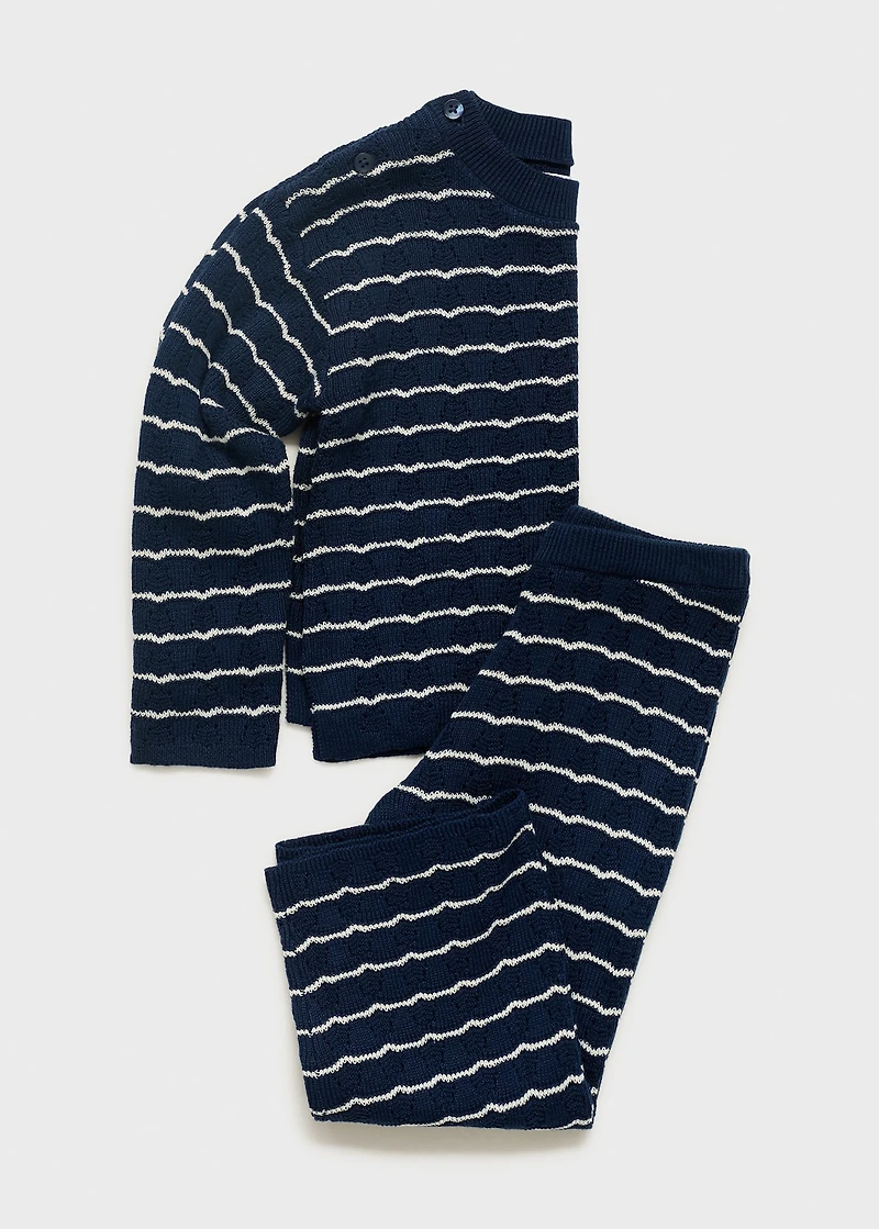 Knit pants with stripes