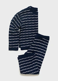 Knit pants with stripes