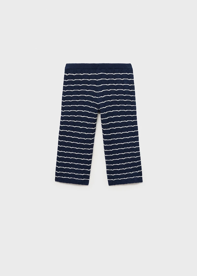 Knit pants with stripes