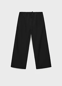 Cotton linen-blend trousers