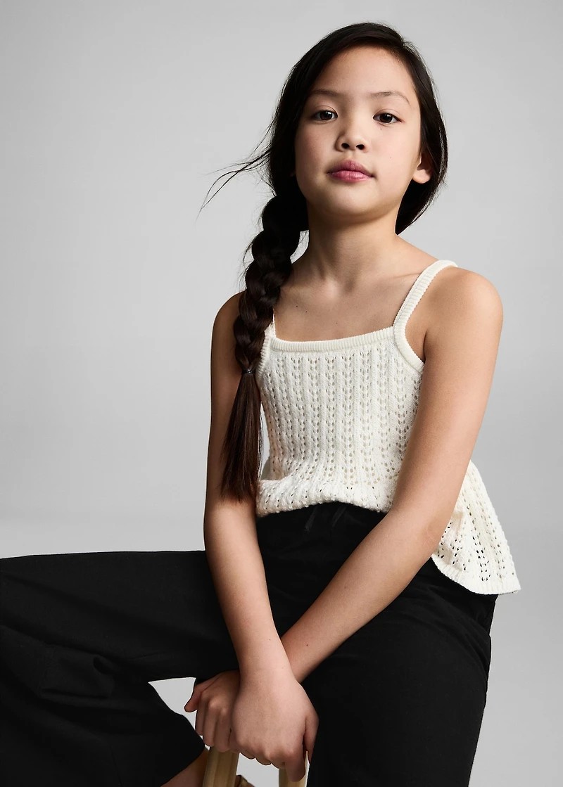 Cotton linen-blend trousers