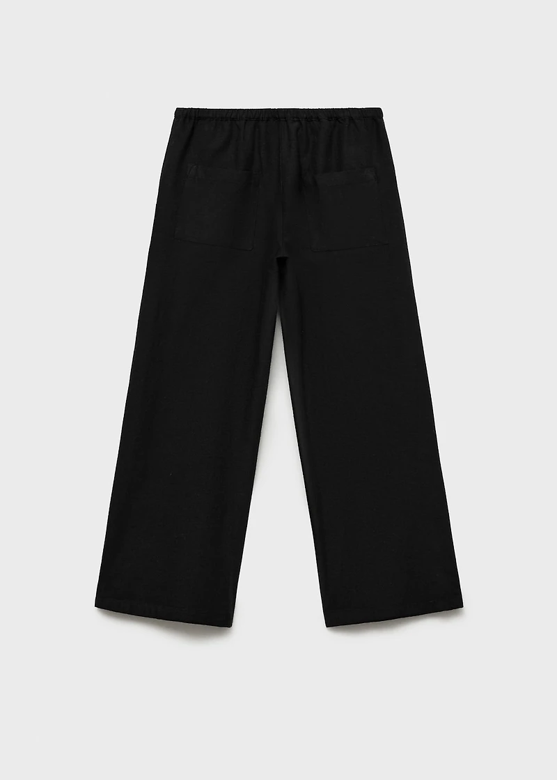 Cotton linen-blend trousers