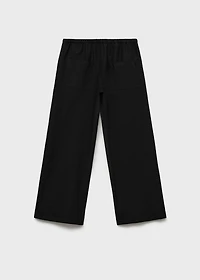 Cotton linen-blend trousers