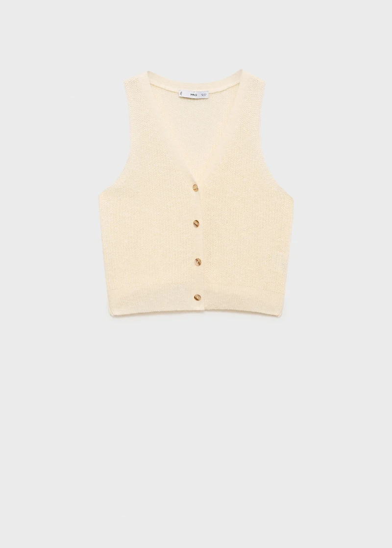 Chunky-knit vest with buttons